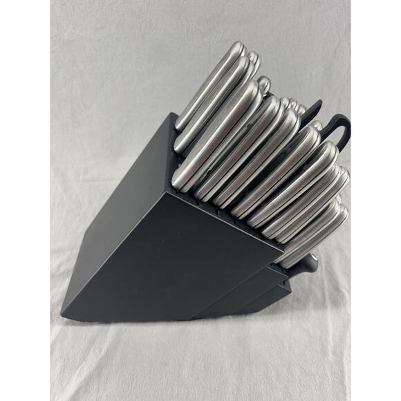 Knife Block With Knives, Poultry Shears, Fork, And Sharpener By Phillipe Richard - Picture 2 of 13